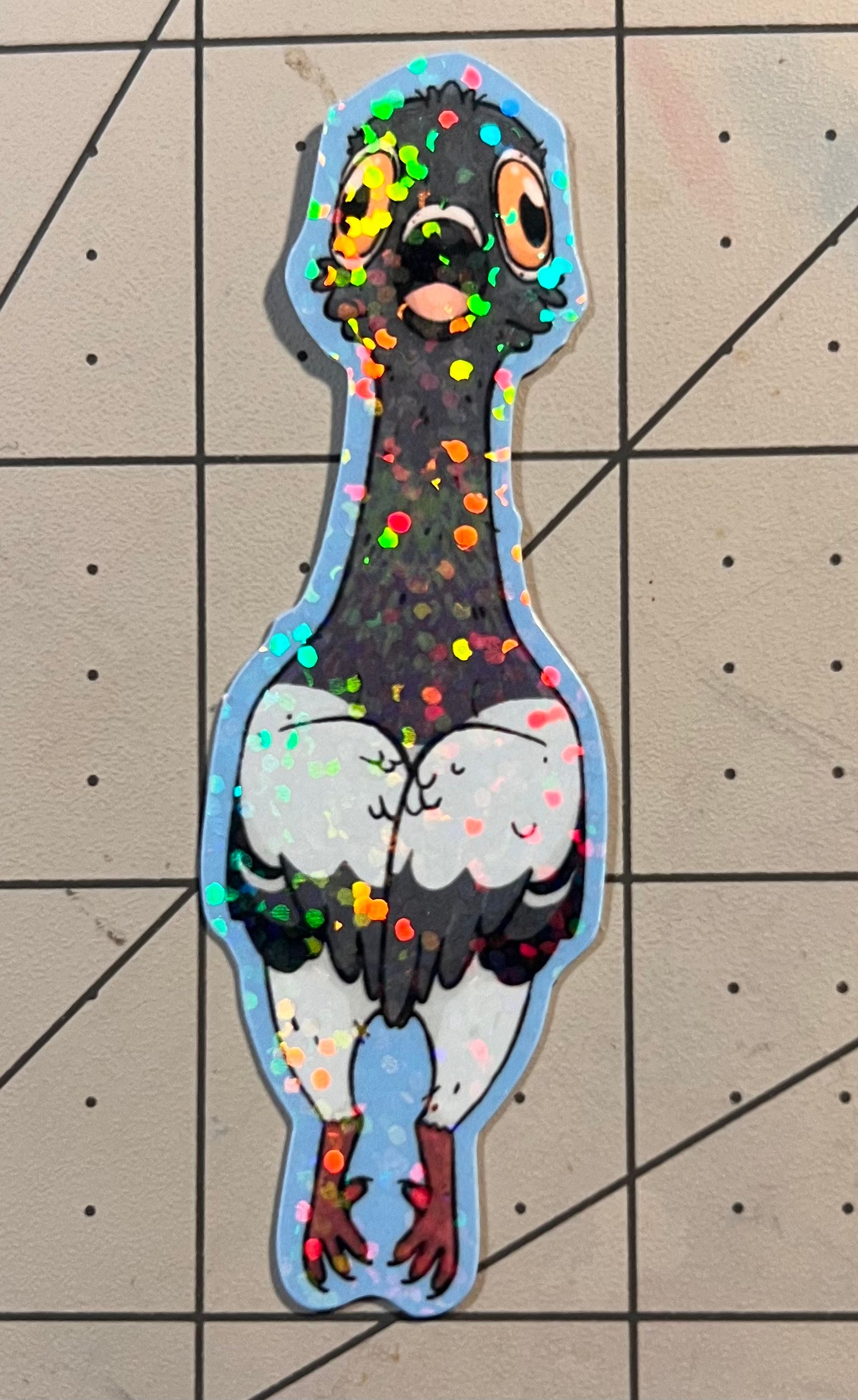 [Sticker] Rubber Pigeon - 3 Inch Vinyl Sticker - Holographic