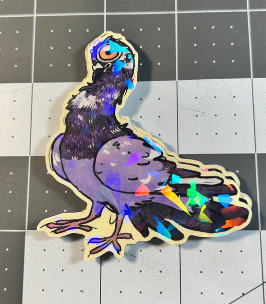 [Sticker] Ruffled Feathers - 3 Inch Vinyl Sticker - Holographic