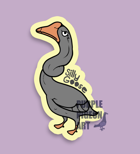 Silly Goose - 3 Inch Vinyl Sticker - Holographic