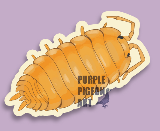 [Sticker] Orange Isopod - 3 Inch Vinyl Sticker - Holographic