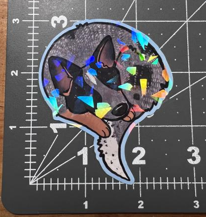 Australian Cattle Dogs - 3 Inch Vinyl - Holographic (Shattered glass)