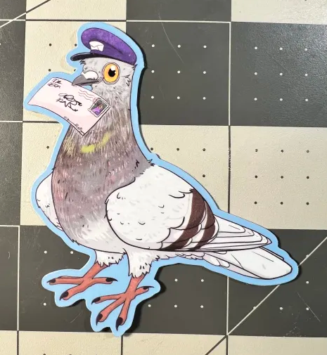 *Mail Carrier Pigeon - 3 Inch Vinyl Sticker
