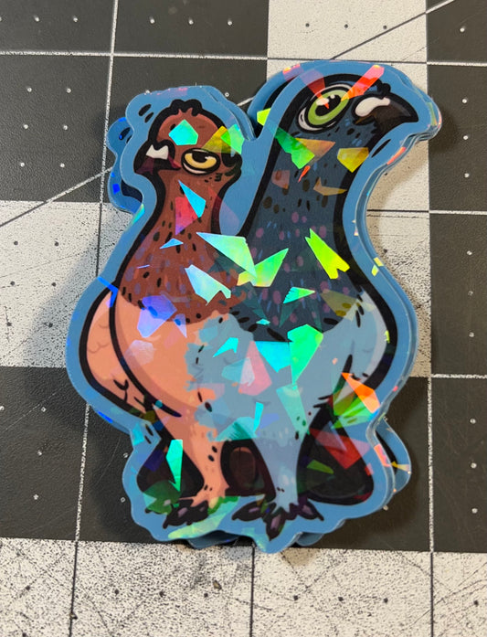 [Sticker] Half & Half - 3 Inch Vinyl Sticker - Holographic (shattered glass)
