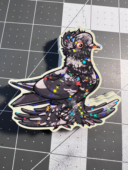 [Sticker] Hungarian House Pigeon - 3 In Holographic Vinyl