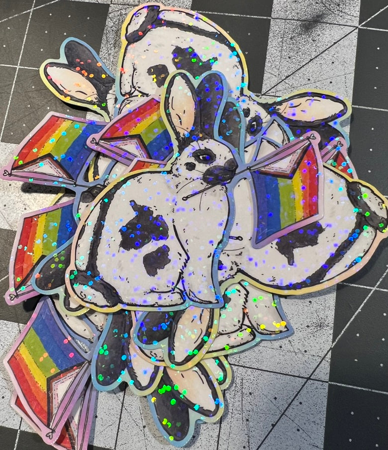[Sticker] Pride Bunny - 2.8 Inch Vinyl - Holographic