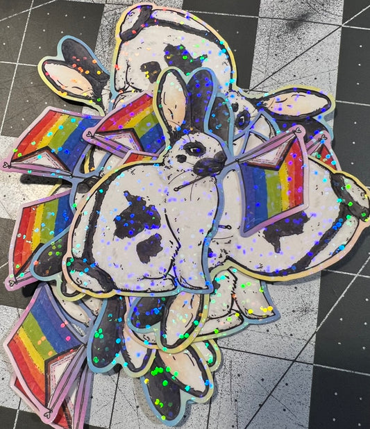 [Sticker] Pride Bunny - 2.8 Inch Vinyl - Holographic
