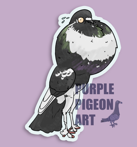 [Sticker] Black Pygmy Pouter Sticker - 3 Inch Vinyl