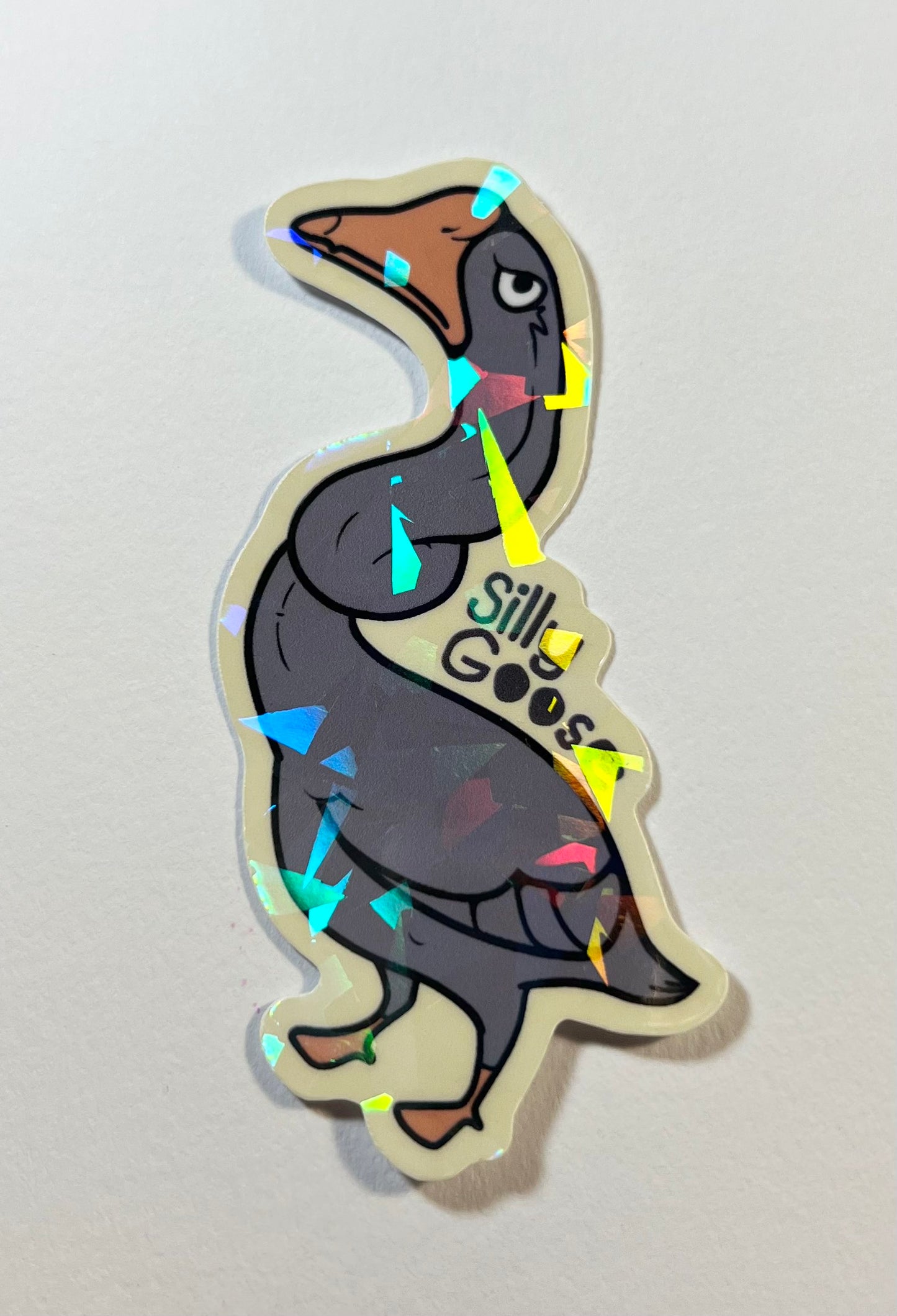 Silly Goose - 3 Inch Vinyl Sticker - Holographic