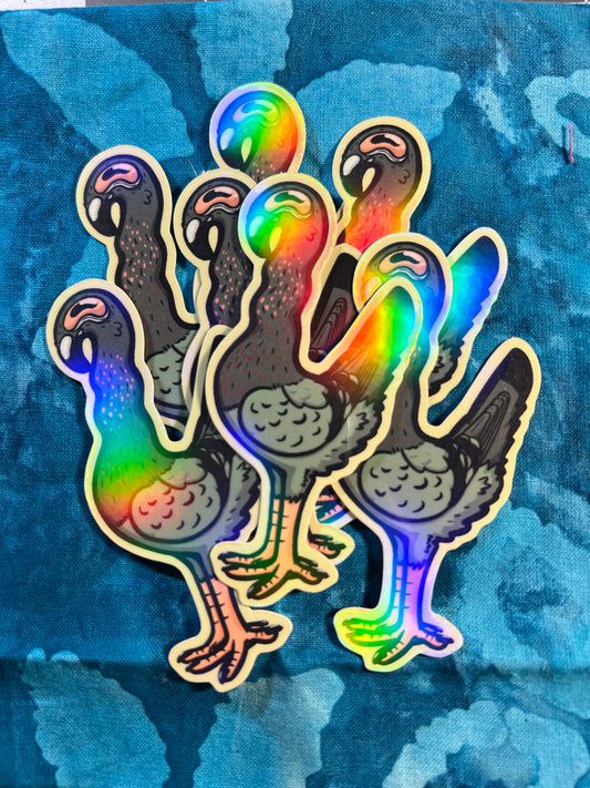 [Sticker] Wiggly Pigeon Sticker - Holographic