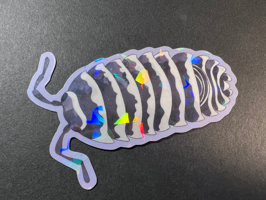 [Sticker] Zebra Isopod - 3 Inch Vinyl Sticker - holographic
