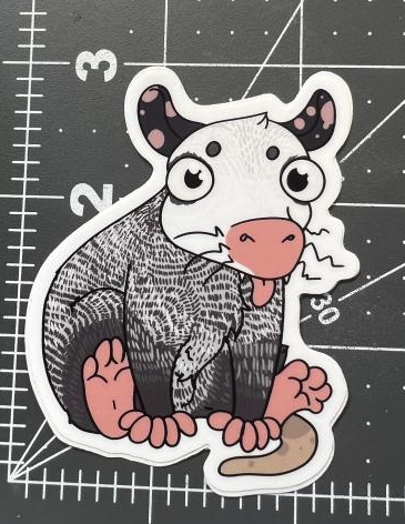 [Sticker] Sitting Possum - 3 inch Vinyl sticker